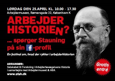  Plakaten for den første Arbejderhistoriefestival i april 2014