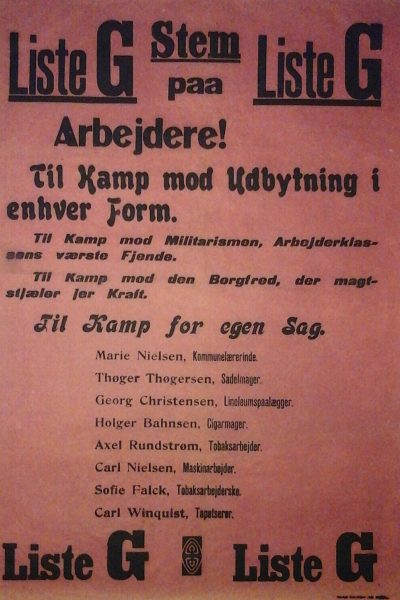 Hvem stod bag ”Liste G” i 1918?